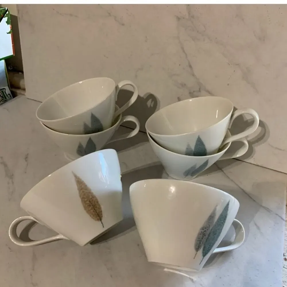 60s Japanese Noritake cook n serve tea cups (6)